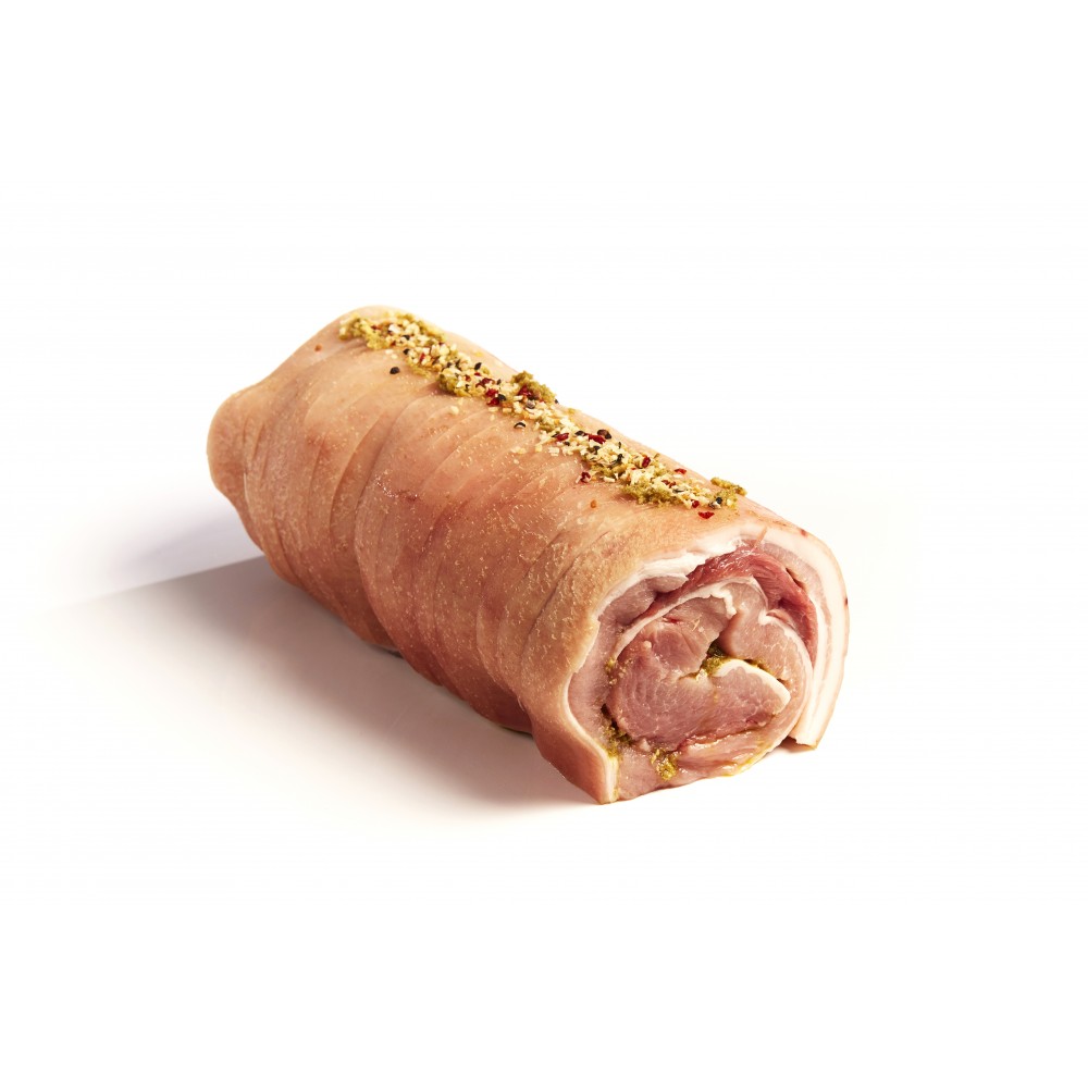 PORCHETTA M/PESTO OG HVIDLØG RÅ